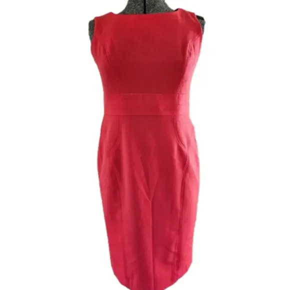 Black Label by Evan-Picone Reddish Pink Shift Sleeveless Dress-Size 6 - Picture 1 of 8